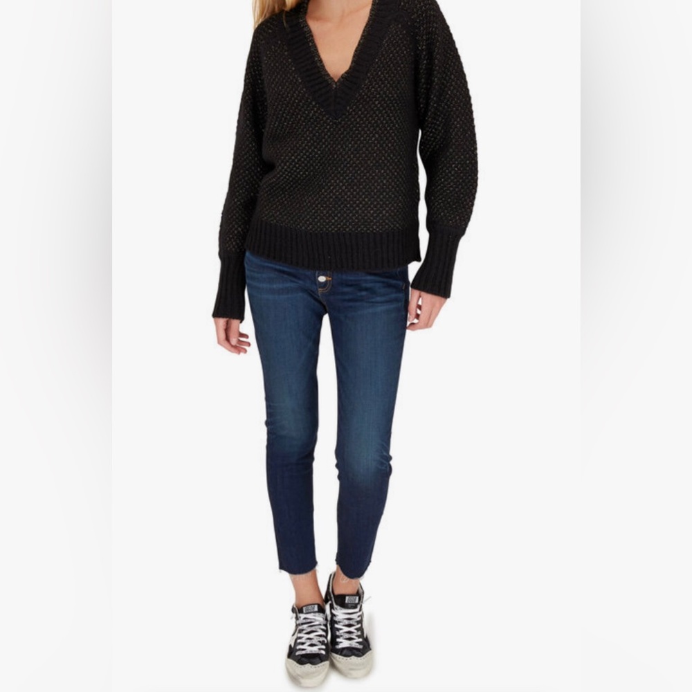 Veronica Beard Black V-Neck Sweater